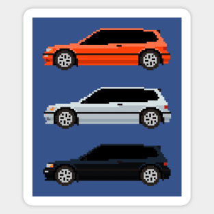 Honda Civic EF Combo Pixelart Sticker